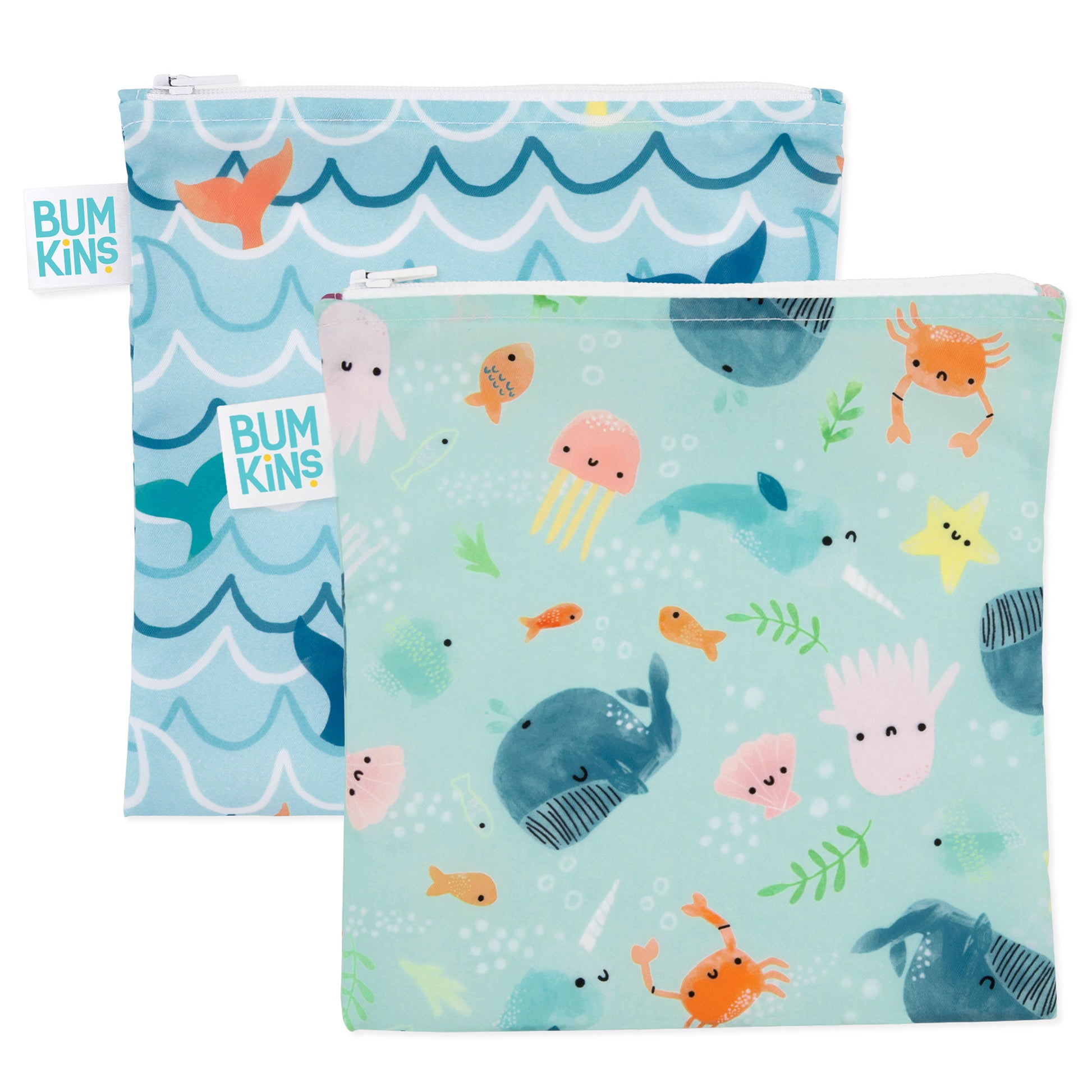 Bumkins Large Snack Bag 2pk Ocean Life