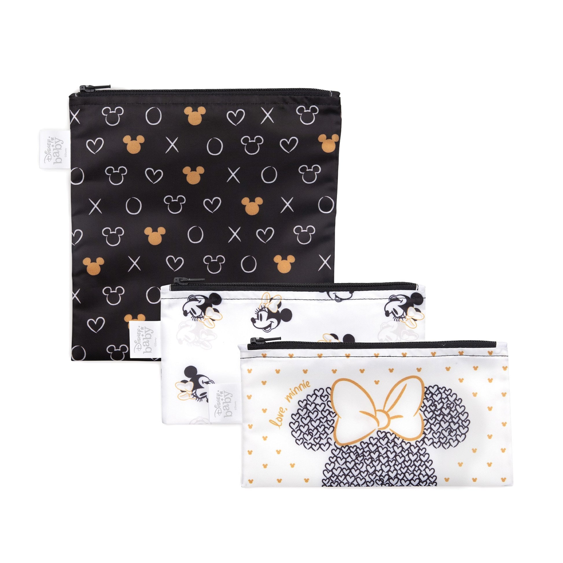 BUMKINS REUSABLE SNACK BAG 3PK - LOVE MINNIE