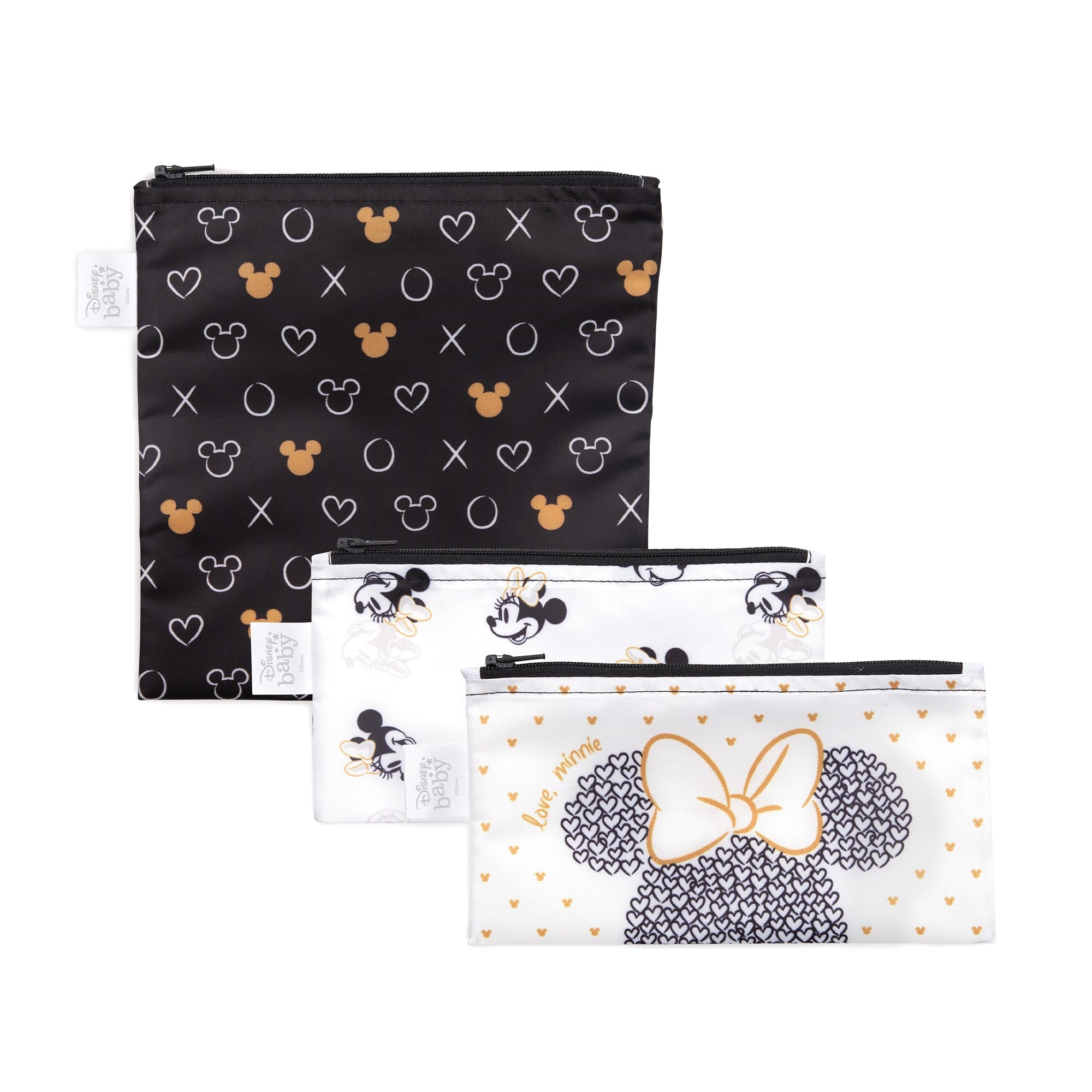 BUMKINS REUSABLE SNACK BAG 3PK - LOVE MINNIE