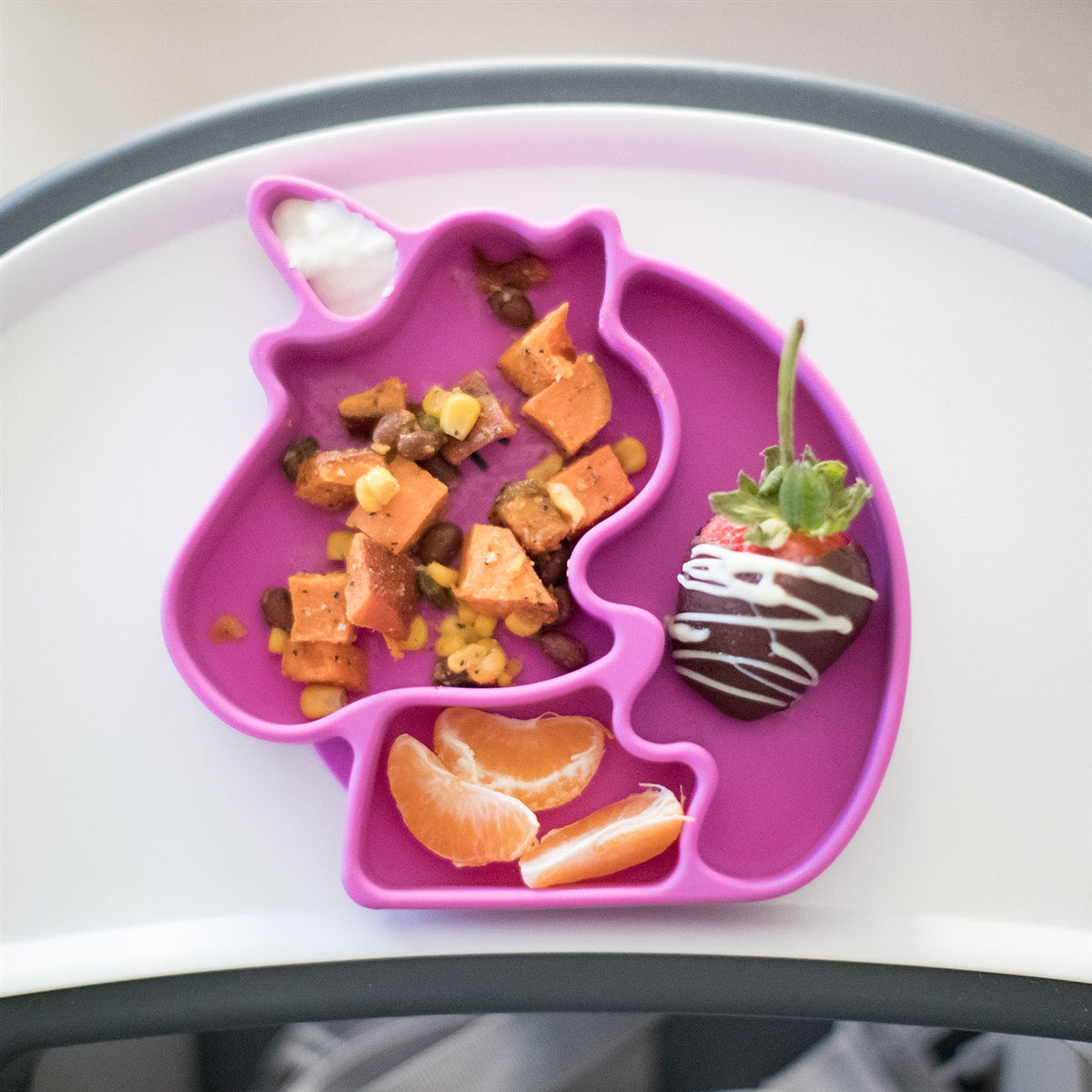 BUMKINS SILICONE GRIP DISH UNICORN