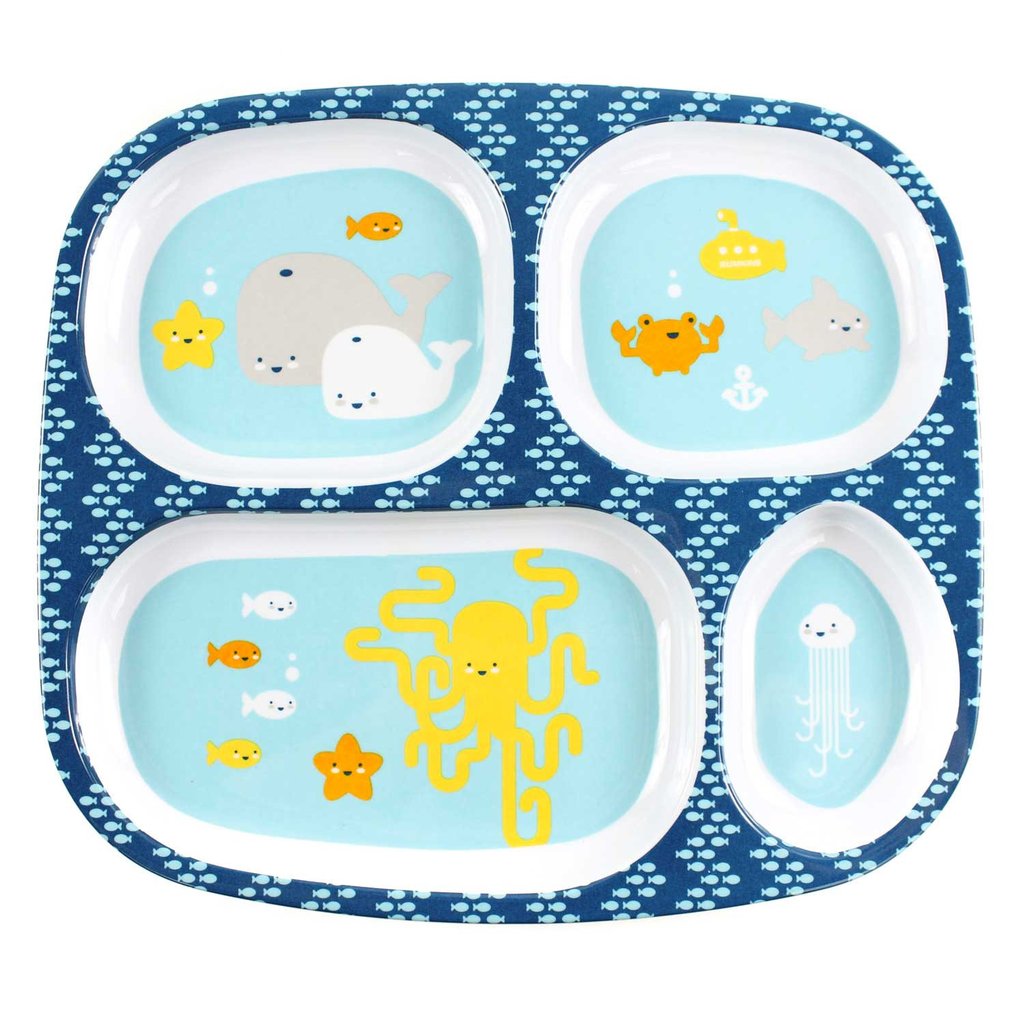 BUMKINS MELAMINE DIVIDED PLATE