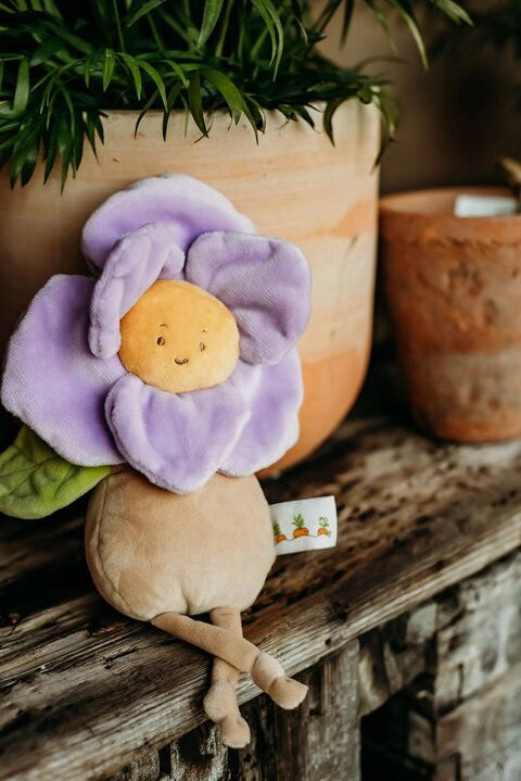 Sweet Sweet Pea plush; lilac flower head, beige body