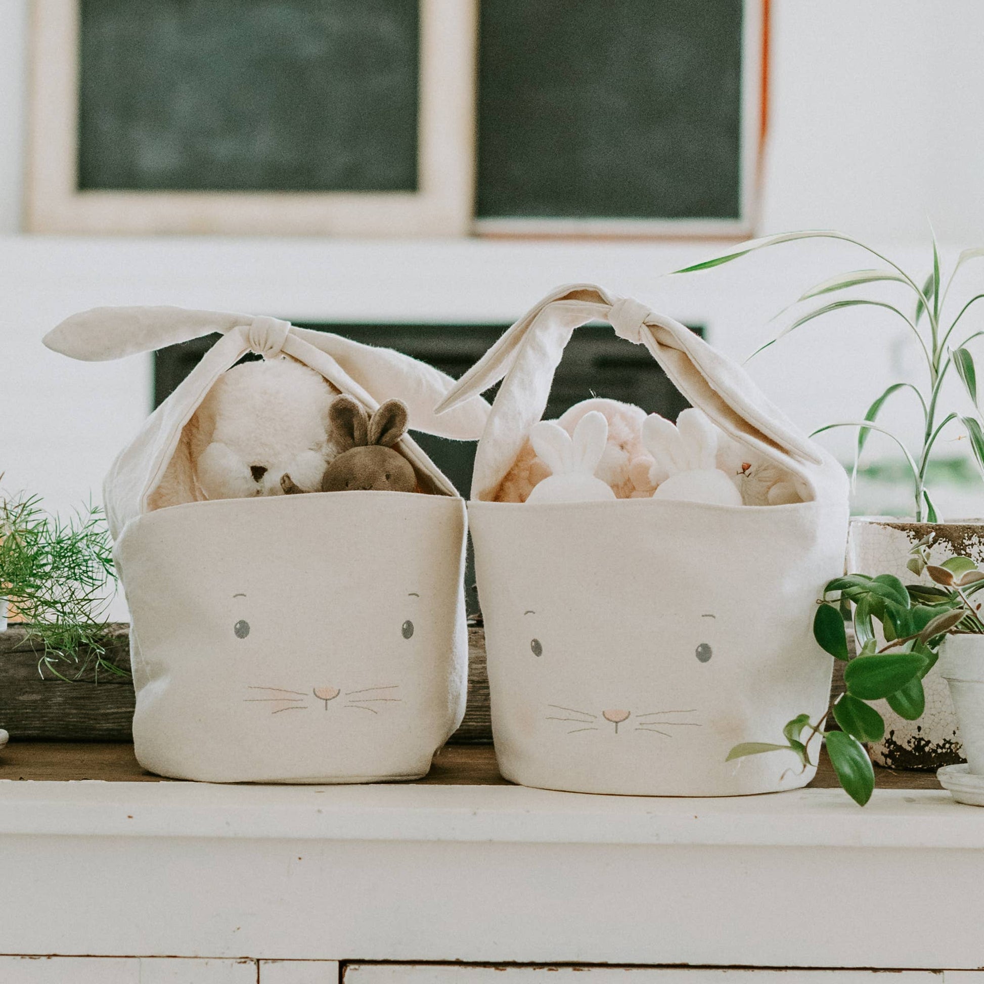 BUNNIES BY THE BAY BUN BUN BUNNY BASKET CREAM