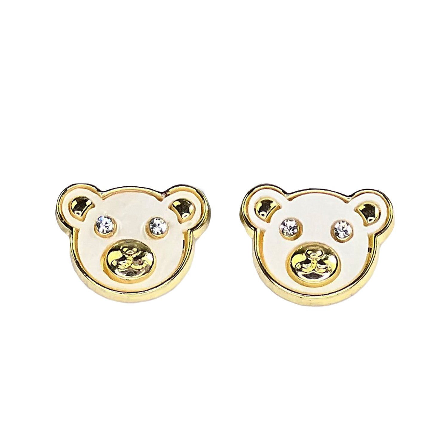 NEMIBABY EARRINGS TEDDY BEAR GOLD - 925 STERLING SILVER PINS