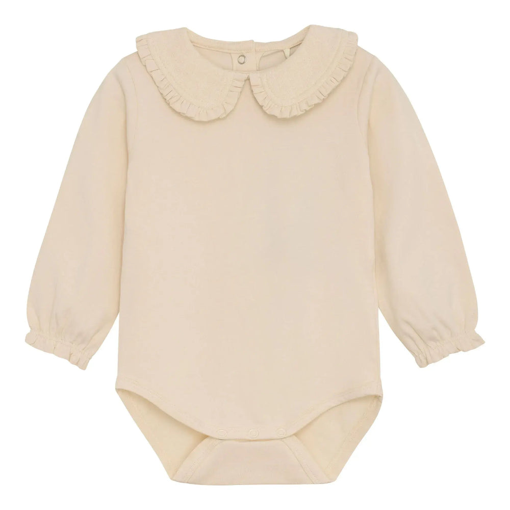 EN FANT COLLAR LONG SLEEVE BODYSUIT IVORY - baby enRoute