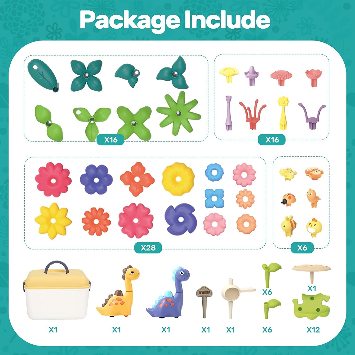 CUTE STONE FLOWER BUILDING TOY SET