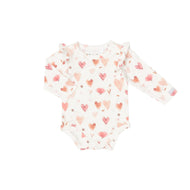 COCCOLI INFANT MODAL ROMPER HEARTS ON CREAM