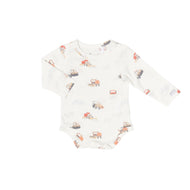 COCCOLI INFANT MODAL ROMPER SNOWPLOWS ON CREAM