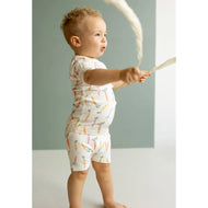 COCCOLI KID MODAL SHORT SLEEVE PYJAMA CARROTS ON CREAM