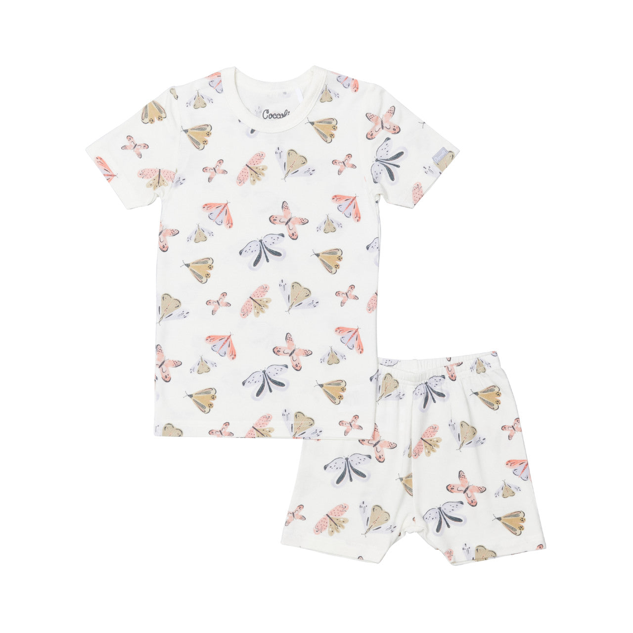 COCCOLI KID SHORT SLEEVE MODAL PYJAMA BUTTERFLIES ON CREAM