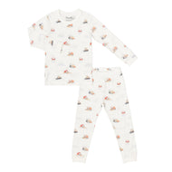 COCCOLI KID LONG SLEEVED MODAL PYJAMA SNOWPLOWS ON CREAM