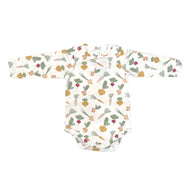 Coccoli Infant Long Sleeve Modal Romper Veggies On Cream