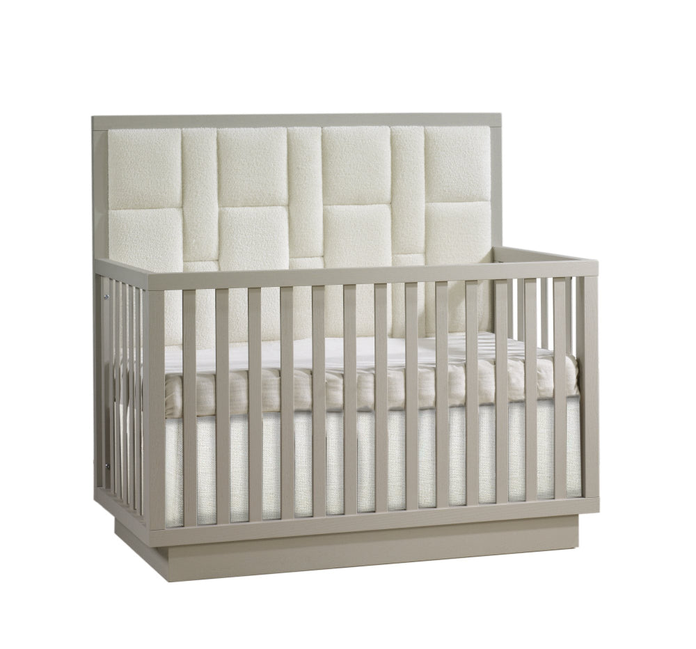 Natart Signature Series Como 4 In 1 Convertible Crib With Geometric Upholstered Panel