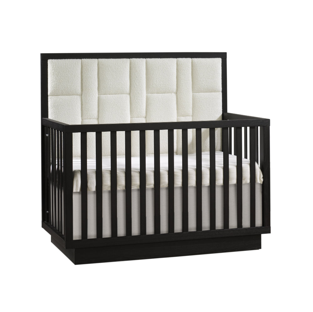 NATART SIGNATURE SERIES COMO 4 IN 1 CONVERTIBLE CRIB WITH GEOMETRIC UPHOLSTERED PANEL - baby enRoute