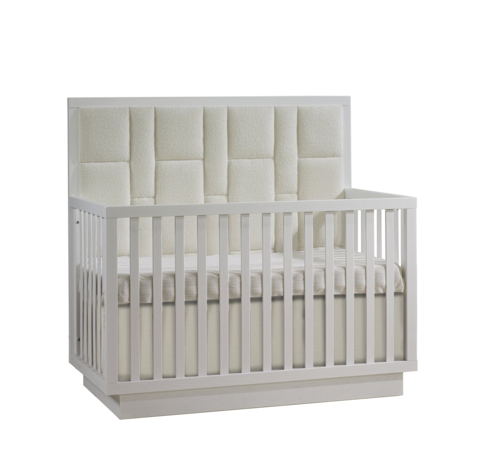 Natart Signature Series Como 4 In 1 Convertible Crib With Geometric Upholstered Panel