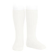 CONDOR BASIC RIB KNEE HIGH SOCKS CREAM