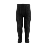 CONDOR EXTRAFINE MERINO WOOL RIB TIGHTS BLACK