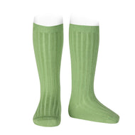 CONDOR BASIC RIB KNEE HIGH SOCKS PEAR