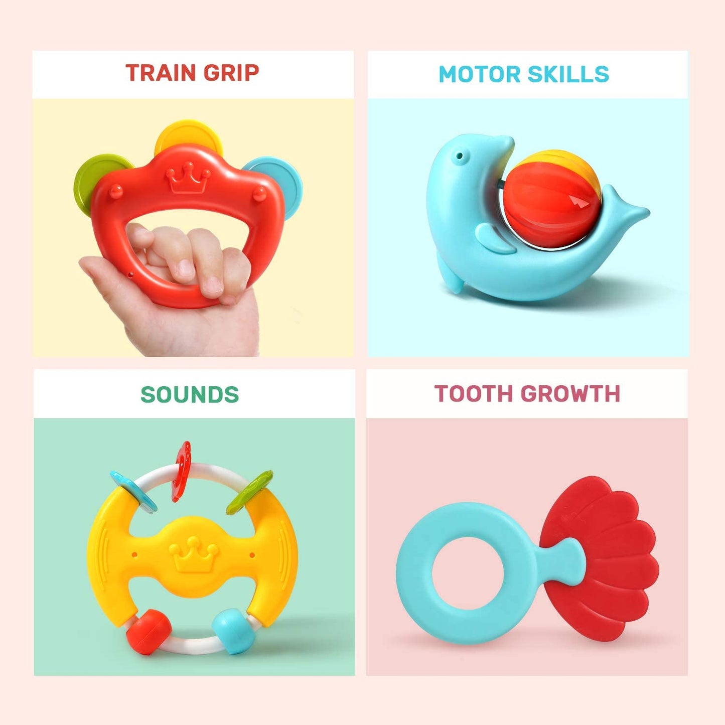 CUTE STONE RATTLE & TEETHER SET - baby enRoute