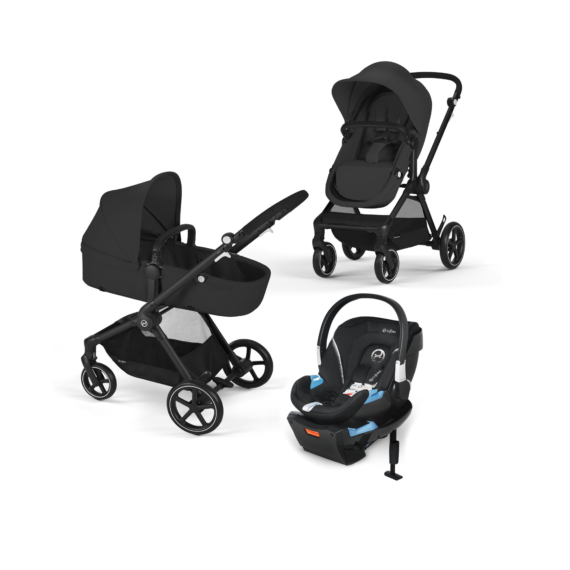 CYBEX EOS 5-IN-1 TRAVEL SYSTEM STROLLER + LIGHTWEIGHT ATON 2 INFANT CAR SEAT WITH SENSOR SAFE
