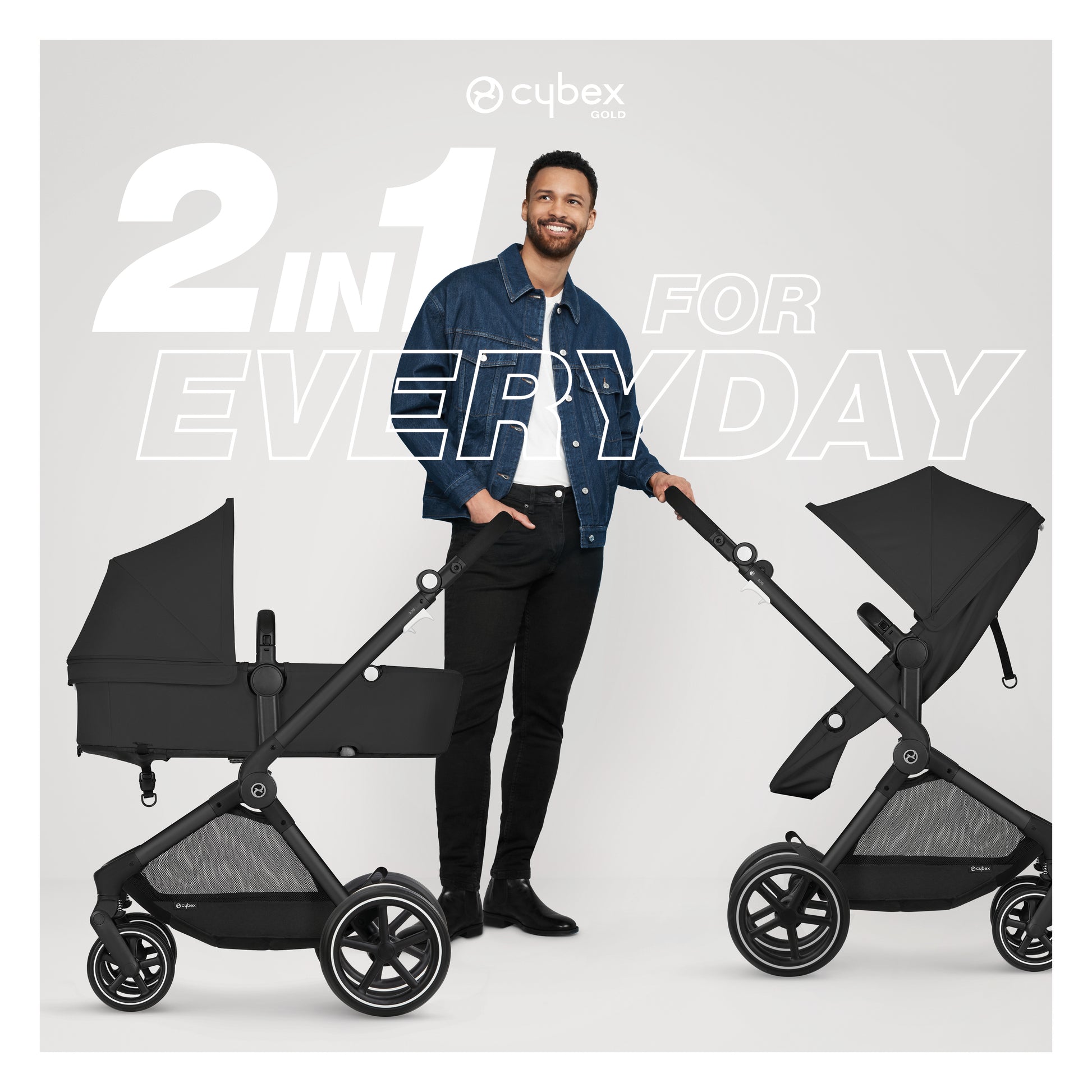 CYBEX EOS 5-IN-1 TRAVEL SYSTEM STROLLER + LIGHTWEIGHT ATON 2 INFANT CAR SEAT WITH SENSOR SAFE