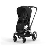 CYBEX PRIAM 4 STROLLER - CHROME BLACK FRAME AND DEEP BLACK SEAT PACK