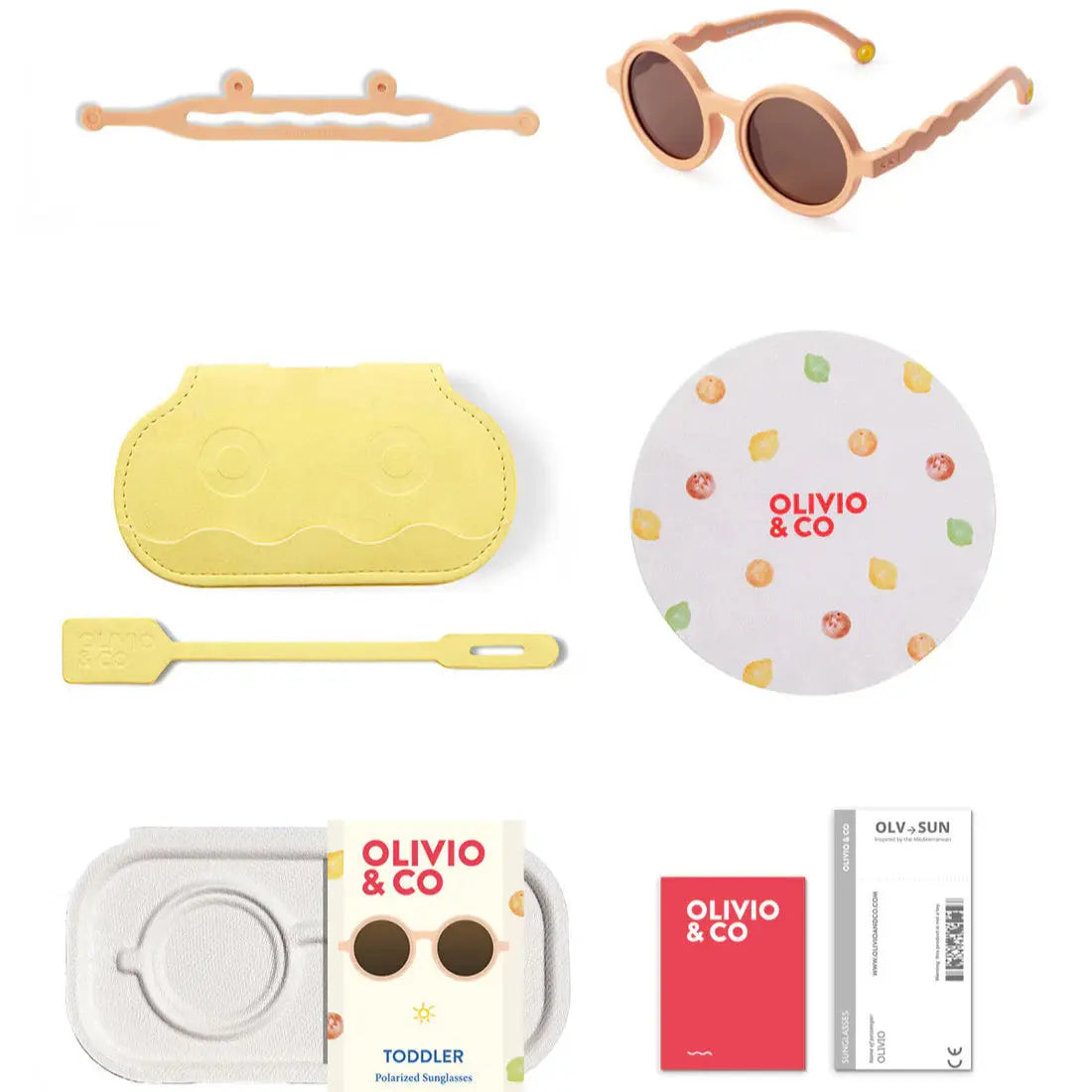 Olivio & Co Round Sunglasses Kids Citrus Garden Grapefruit Pink