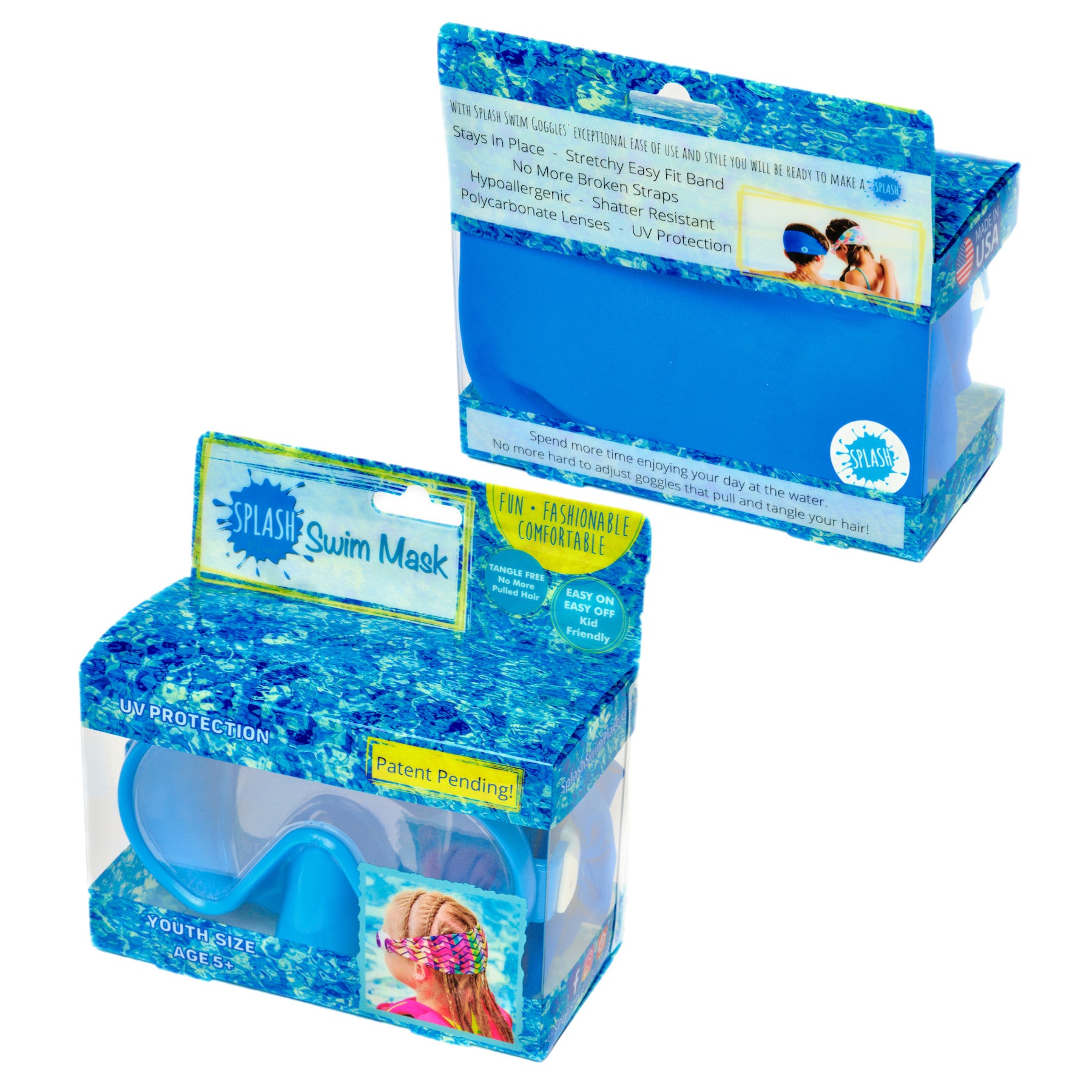 SPLASH SWIM MASK GOGGLES MERICA