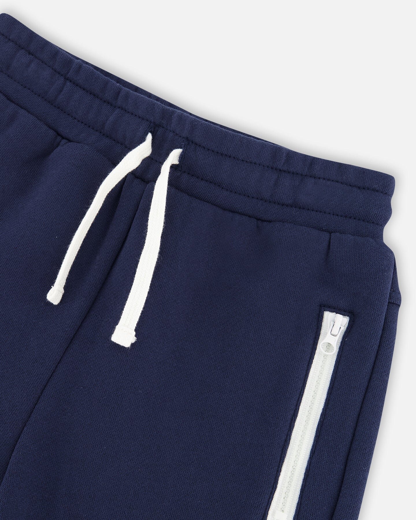 DEUX PAR DEUX FLEECE SWEATPANTS WITH ZIPPER POCKETS NAVY