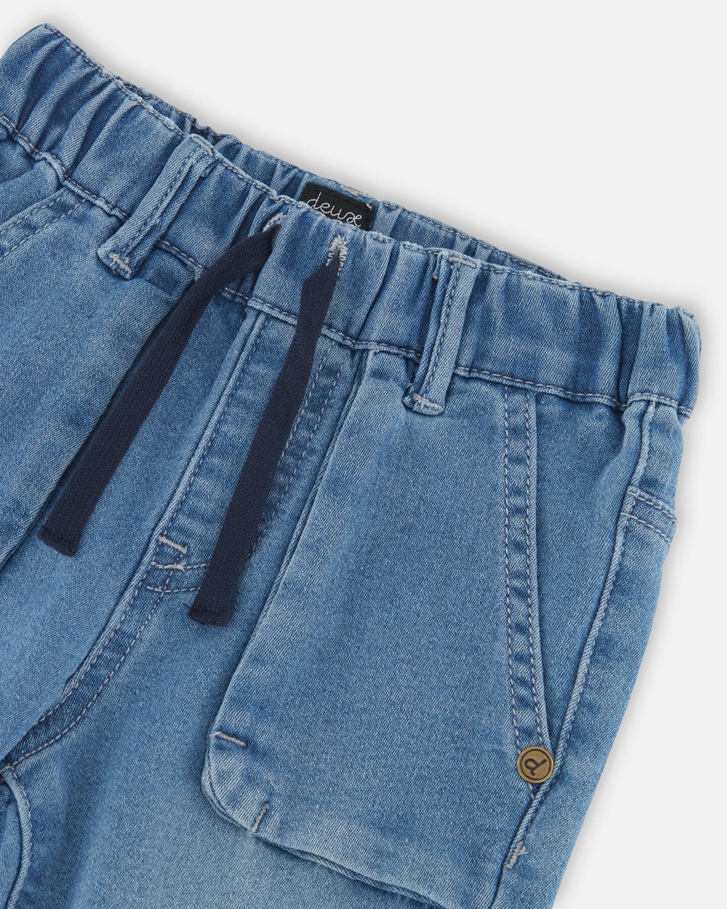DEUX PAR DEUX FRENCH TERRY DENIM JOGGER PANTS LIGHT BLUE
