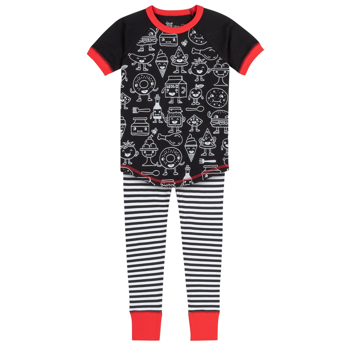 DEUX PAR DEUX PAJAMAS SET FOODIE ANTHRACITE - baby enRoute