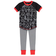 DEUX PAR DEUX PAJAMAS SET FOODIE ANTHRACITE