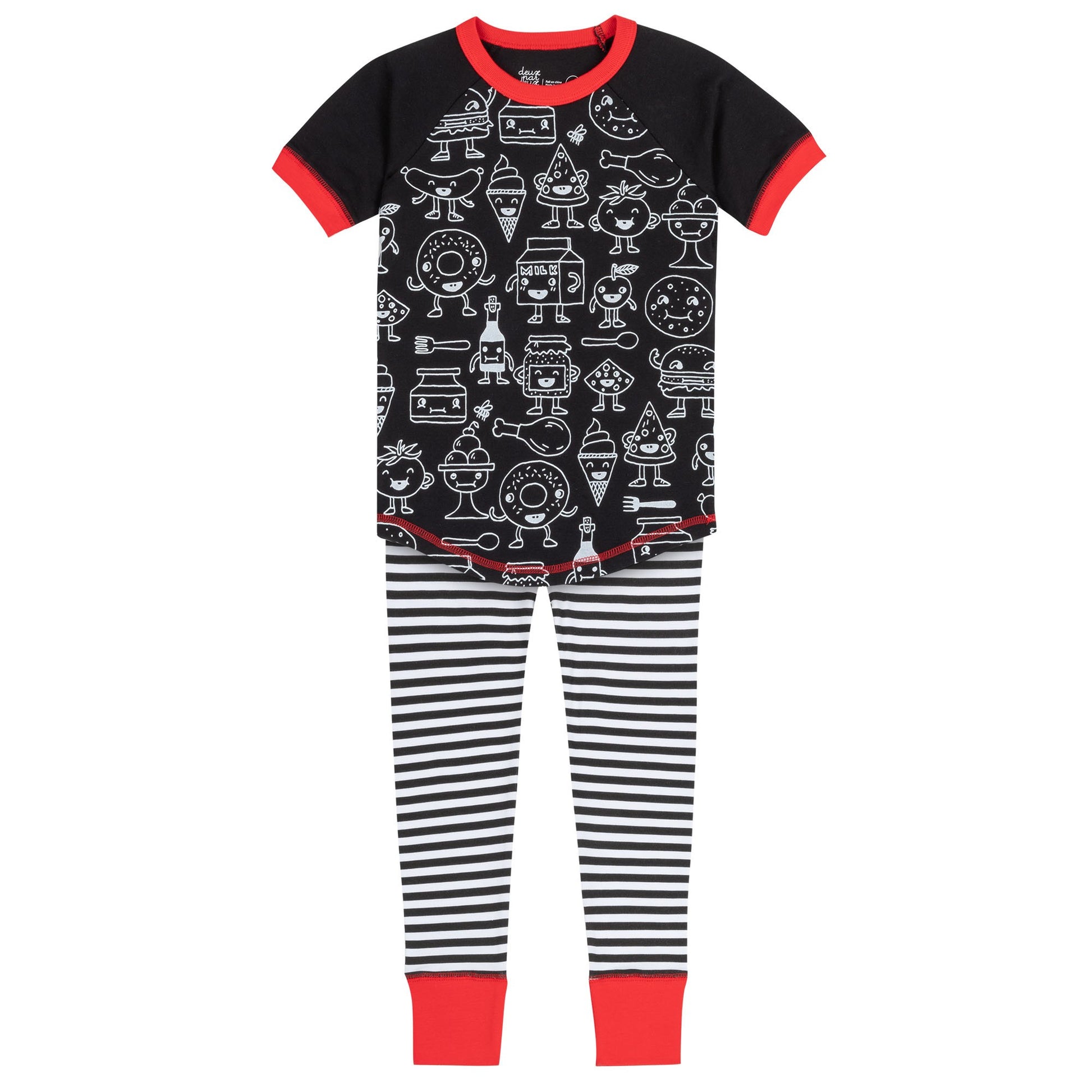 DEUX PAR DEUX PAJAMAS SET FOODIE ANTHRACITE