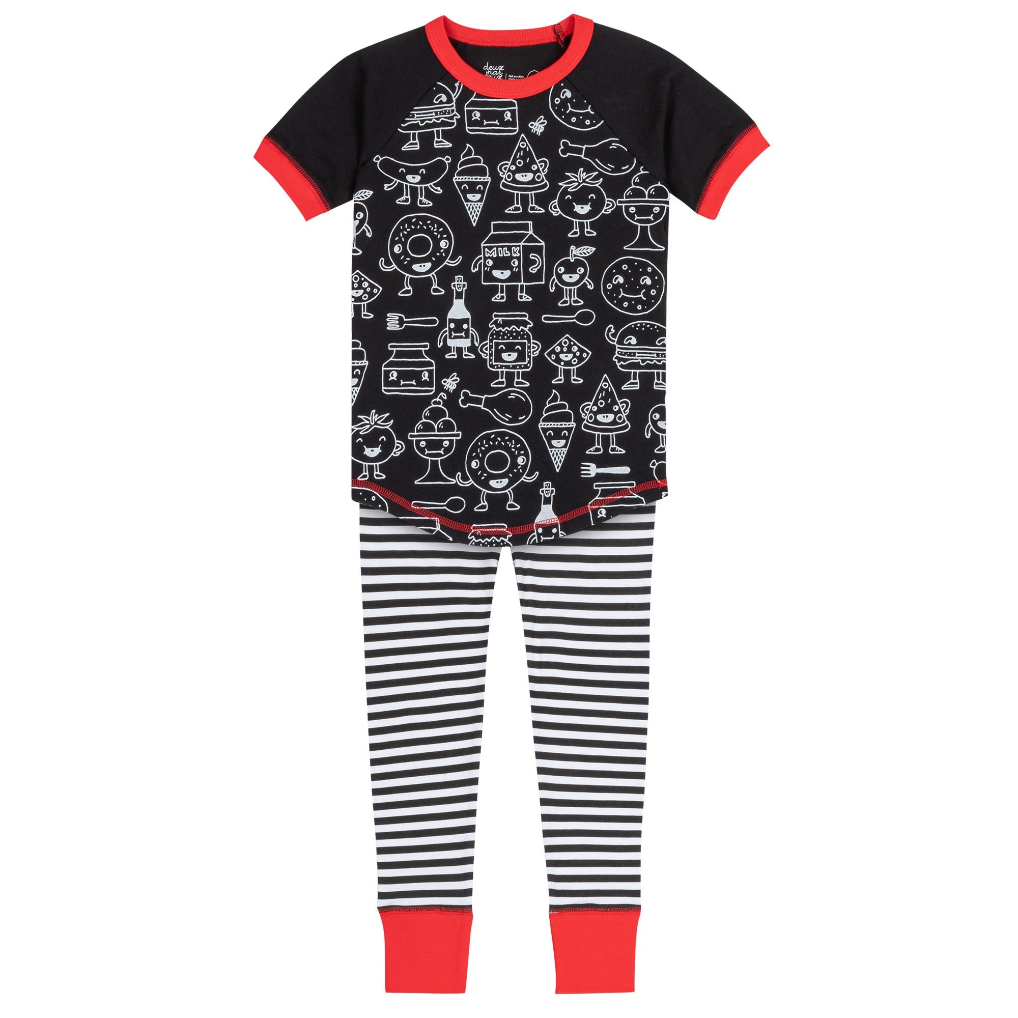 DEUX PAR DEUX PAJAMAS SET FOODIE ANTHRACITE