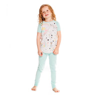 DEUX PAR DEUX PAJAMAS SET UNICORN BLUE TINT