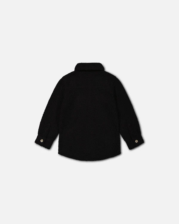 DEUX PAR DEUX SHERPA OVERSHIRT WITH POCKET BLACK