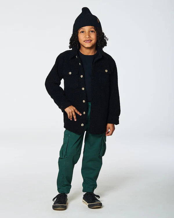 DEUX PAR DEUX SHERPA OVERSHIRT WITH POCKET BLACK