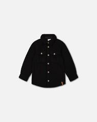 DEUX PAR DEUX SHERPA OVERSHIRT WITH POCKET BLACK