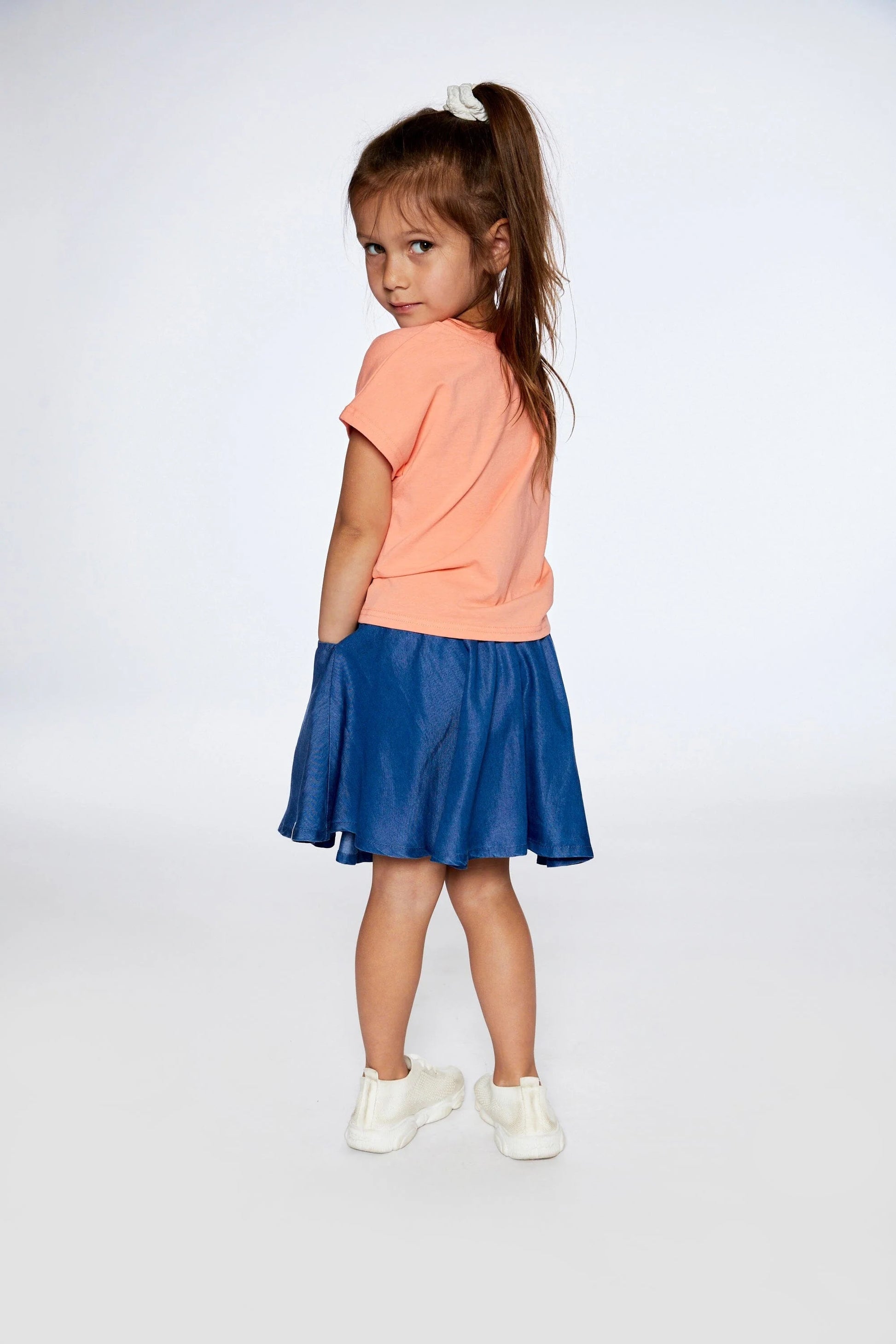 DEUX PAR DEUX SOLID CHAMBRAY SKORT