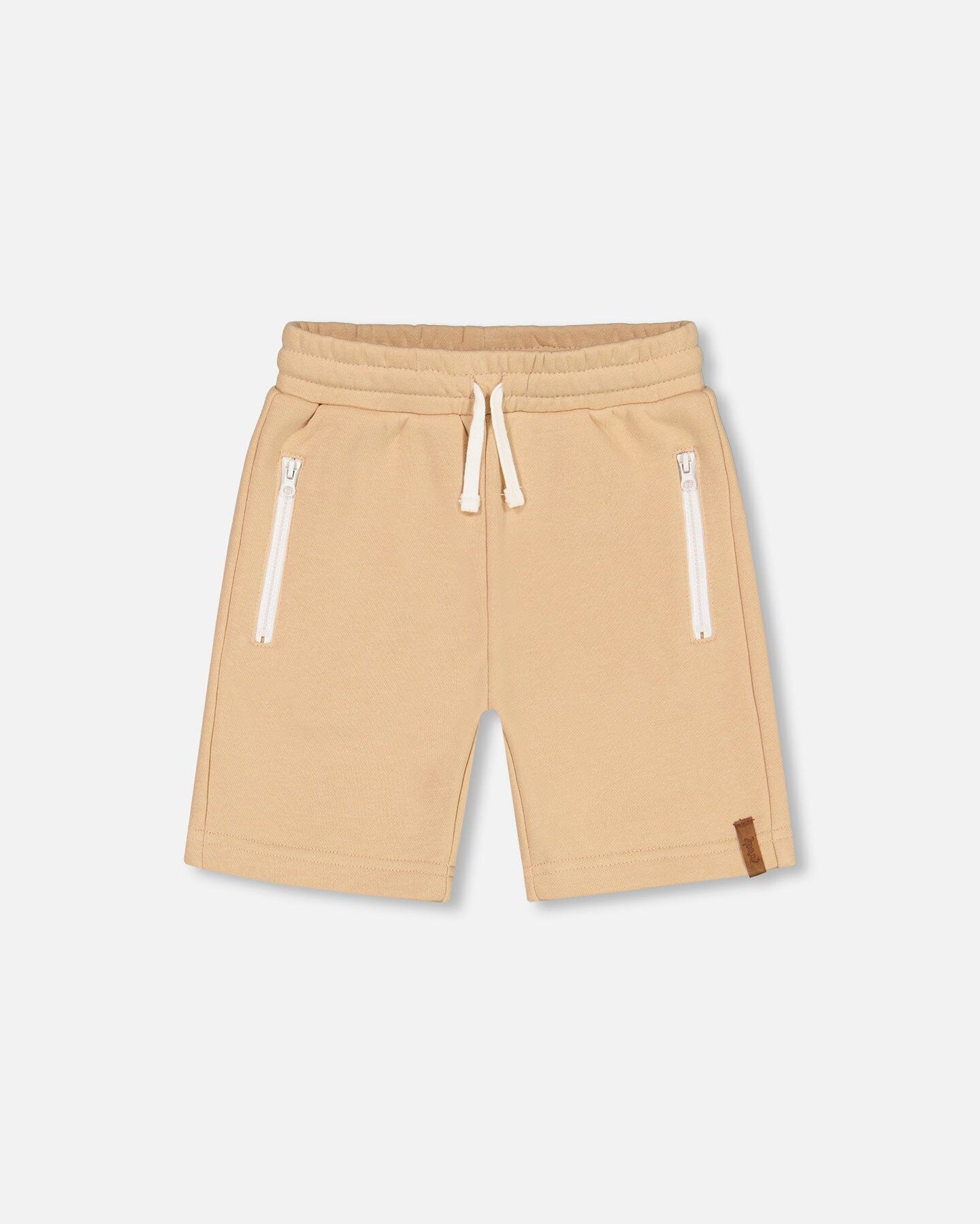 DEUXPARDEUX FRENCH TERRY SHORT WITH ZIPPER POCKETS BEIGE