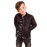 DEUX PAR DEUX BOMBER NYLON JACKET ANTHRACITE