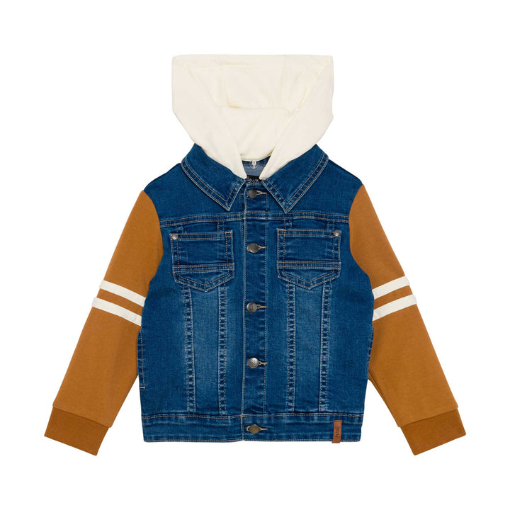 DEUX PAR DEUX DENIM JACKET WITH FRENCH TERRY SLEEVES