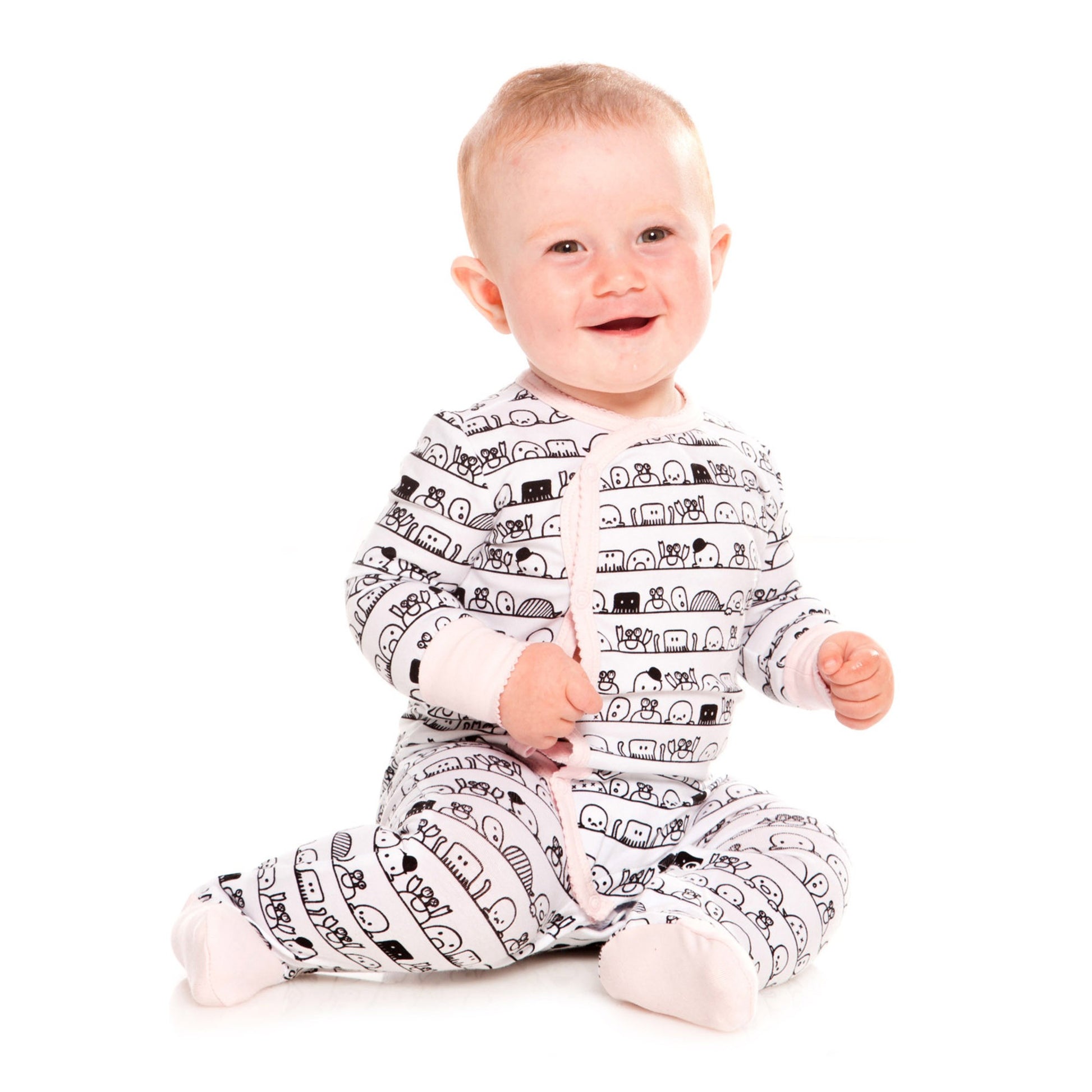 DEUX PAR DEUX PRINTED SLEEPER ORGANIC COTTON BLUSHING BRIDE
