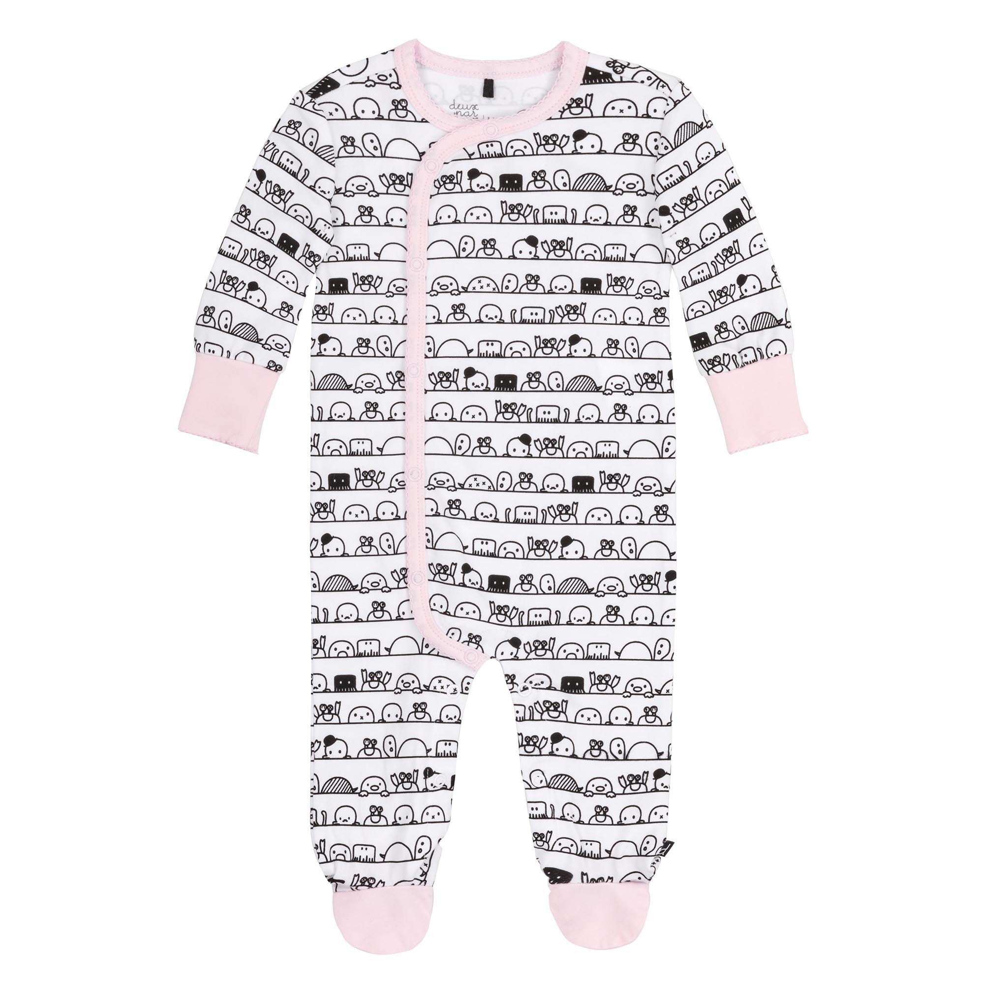 DEUX PAR DEUX PRINTED SLEEPER ORGANIC COTTON BLUSHING BRIDE