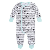 DEUX PAR DEUX PRINTED SLEEPER ORGANIC COTTON SOOTHING SEA