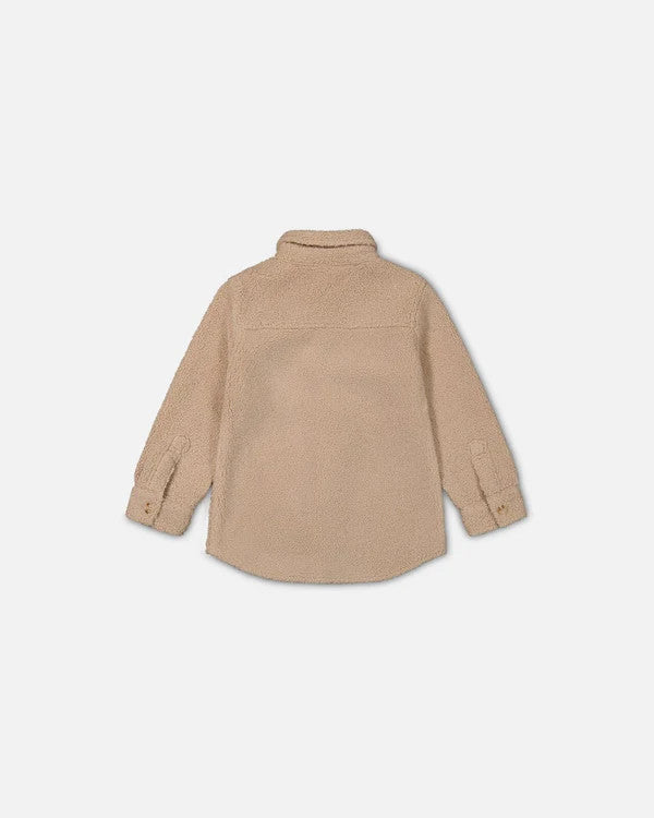 DEUX PAR DEUX SHERPA OVERSHIRT WITH POCKET SESAME