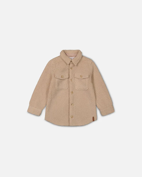 DEUX PAR DEUX SHERPA OVERSHIRT WITH POCKET SESAME