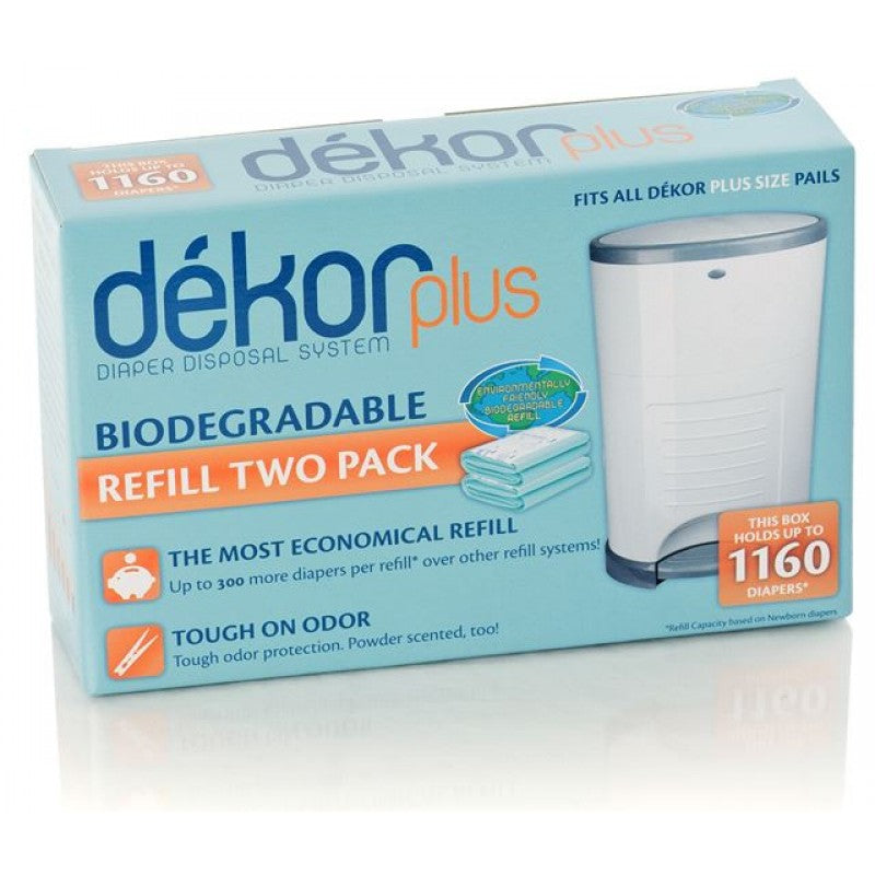 DEKOR PLUS DIAPER PAIL REFILLS PLASTIC 2 PACK