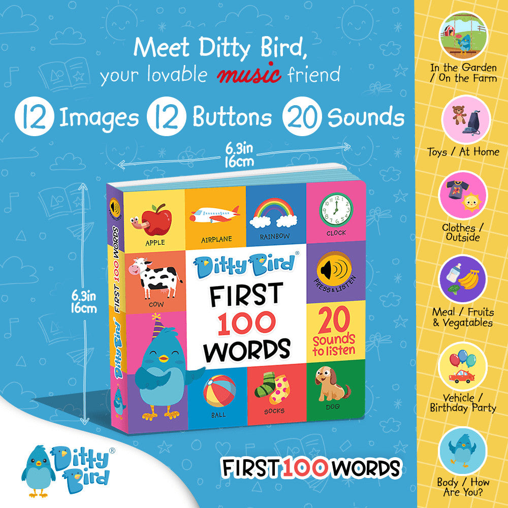 Ditty Bird First 100 Words Sound Book