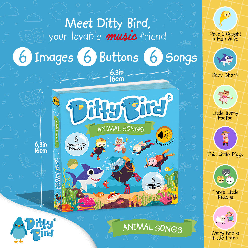 DITTY BIRD SOUND BOOK ANIMAL SONGS - BABY SHARK